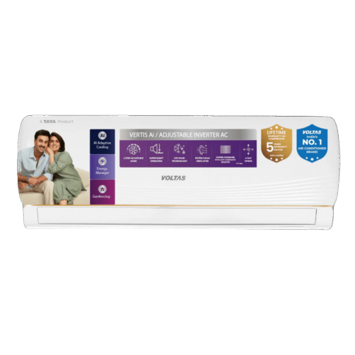 Voltas 2026 Model 1.5 Ton 5 Star Split Inverter with Wi-fi AC (185INV VERTIS AI ZEST GOLD, White)