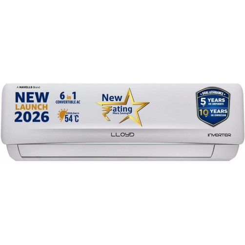 Lloyd 2026 Model 2 Ton 3 Star Split Inverter AC (GLS24I3GGCSR), White)