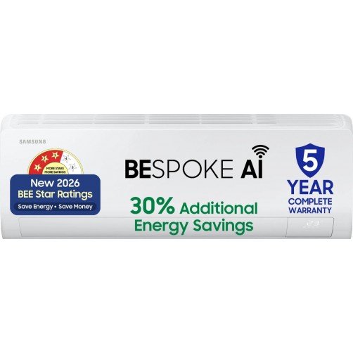 Samsung Bespoke AI 2026 Model 1 Ton 3 Star Split Inverter with Wi-fi Energy Saving, Voice Control, Powerful Cooling, Copper, 4 Way swing, 5 Step Convertible AC (AR50H12D1LHNNA , AR50H12D1LHXNA, White)